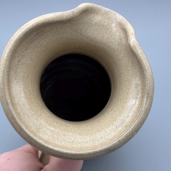 Vintage Studio Pottery Stoneware Pitcher with Hand-Painted Floral Stems Rustic - Picture 6 of 8